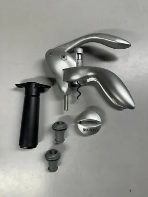 Silver Vertical Lever Corkscrew Wine Opener Rabbit Houdini + Air Sealer Set • $24.95