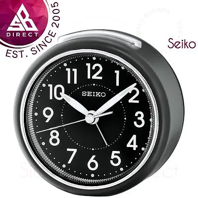 £12.49 • Buy Seiko Beep Alarm Bed Side Clock│with Snooze & Light│Luminous Hour & Second│Black