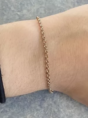 Ladies 9ct Rose Gold Solid Belcher  Bracelet • $200