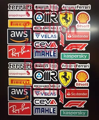 Ferrari F1 Sponsor & Partner Stickers Printed And Cut Helmet Pc Phone. • £7.50