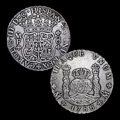 163 | Mexico 8 Reales 1766 MF Carlos III • $193.50