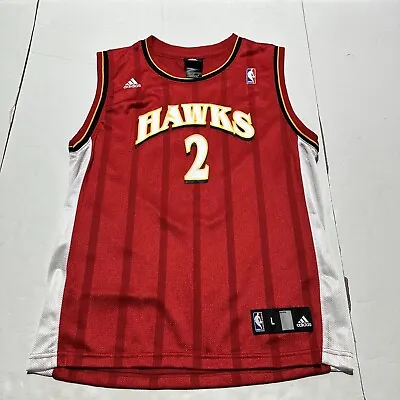 Vintage Atlanta Hawks Jersey Youth L #2 Joe Johnson NBA Basketball Adidas 2000s • $34