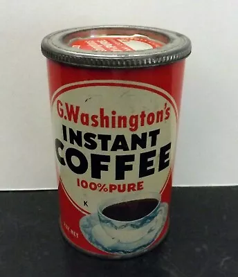 Unique Find:   2 Ounce Size Vintage G. Washington Instant Coffee Tin • $35