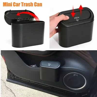 Mini Car Trash Can Bin With Lid Car Garbage Trash Can Storage Car Accessories • $8.82