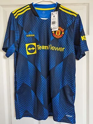 Manchester United Alternate Jersey Mens M Blue/Yellow Adidas GM4616 NWT MSRP $90 • $40