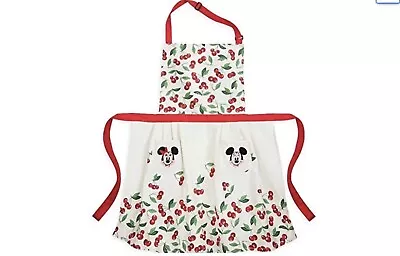 Disney Parks Mickey & Minnie Mouse Cherry Pie Cooking Apron Adult One Size NWT • $28.95