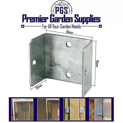 £5.90 • Buy Fence Panel Clip Trellis Bracket Garden Decking Galvanised Fencing 45mm