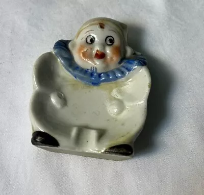 Vintage Japan Lusterware Clown Trinket Dish Figurine • $8