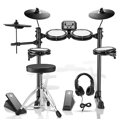 Donner DED-80 Electric Drum Set Quiet Mesh Pad Electronic Drum +Throne Headphone • $199.95