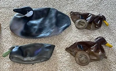 4 Vintage Inflatable Hunting Decoys 1- Goose 3- Ducks Unmarked Three Stooges! • $44.49