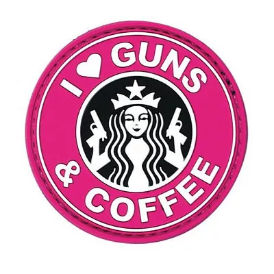 Voodoo Tactical 07-0915000000 I Love Guns & Coffee Rubber Pink Clothing Patch • $8.36