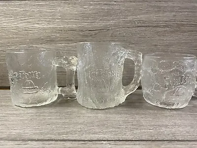 McDonalds The Flinstones Glasses Mugs Set Of 3 1993 • $15