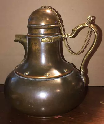 Vintage Middle East Copper / Brass Tea Pot  Excellent Patina 7.5  • $29