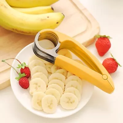 Banana Slicer Fruit Knife Veggie Hotdog Cucumber Cutter Kitchen Gadget Bar Tools • $6.45