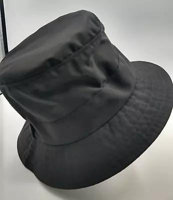 Unisex Black Nylon Rain Or Sun Bucket Hat Foldable & Packable Small-Med • $10