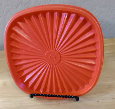 TUPPERWARE 841-19 Vintage Orange Square Replacement Lid  • $9.99