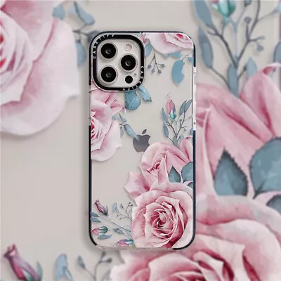 $12.36 • Buy Clear Floral Phone Case For IPhone 14 13 12 11 Pro Max XR XS 7 8 + Back Cover