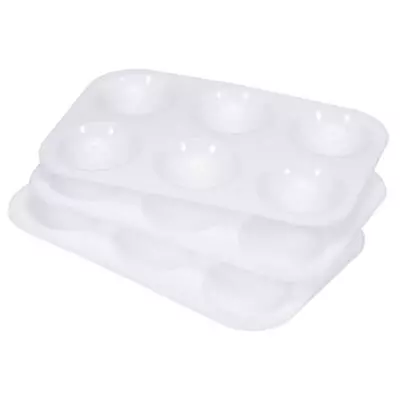 3Pcs Paint Tray Palette 6 Wells Rectangular Plastic Painting Pallet Holder • £4.92