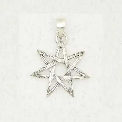 7-Pointed Fairy Star .925 Sterling Silver Occult Pagan Magic Pendant Jewelry • $25