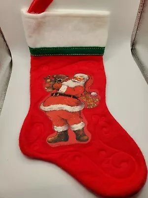 Vintage 1981 Giordano Santa Claus Christmas Stocking Teddy Bear B122 • $14.99