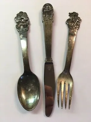 Vintage Raadvad Child's Spoon Knife & Fork Set- Denmark • $59.99