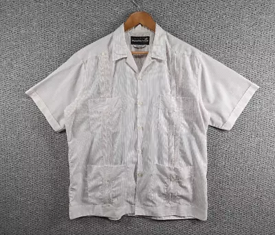 £24.50 • Buy MAYAPAN Vintage Men's Striped Guayabera Yucateca Mexican Ethnic Aztec Shirt  XL
