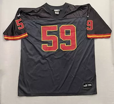 Vintage Kansas City Chiefs Puma Donnie Edwards #59 Gray Jersey NFL Mens Size 2XL • $34.99