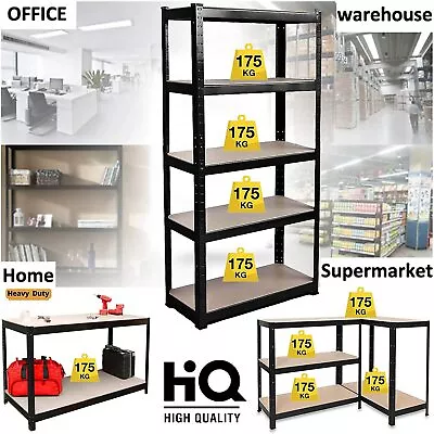 5 Tier Metal Shelf Heavy Duty Unit Rack Boltless Garage Storage Shelves For Shed • £23.99