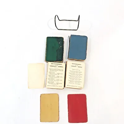 Vintage Dictionaries Midget Series Burgess & Bowes London Set Of 4 Tiny Books • $8.50
