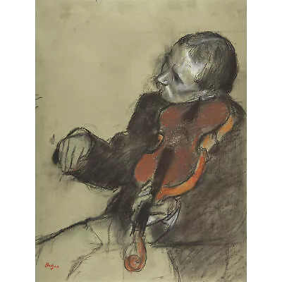 Degas Violinist Study Dance Lesson Painting Wall Art Canvas Print 18X24 In • £18.99