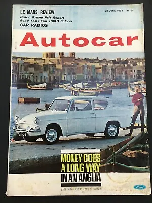 £4.99 • Buy Autocar Magazine 28 June 1963 Fiat 1100D Dutch GP
