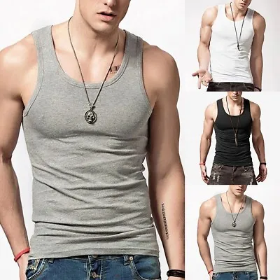 Outdoor Sports Men's Sleeveless Muscle Vest For Gym Workout (White/Black/Gray) • £11.48