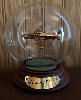 Mayflower Glass Gilded Gold Mustang P51D Small Globe Code No. AM 153G No Box • $50