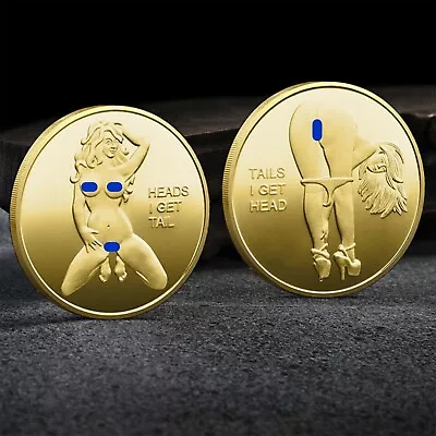 Tails I Get Head ! Heads I Get Tail ! Sexy Lady Heads Tails Challenge Token Coin • $12.99