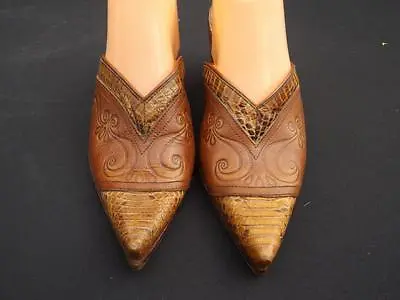 $45 • Buy Salpy Western Leather Shoes Slides Mules Size 8 