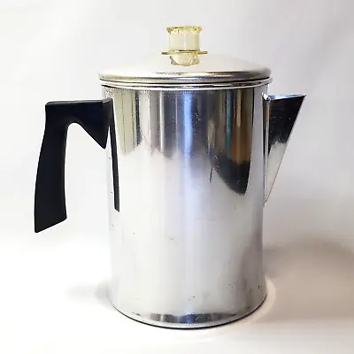 Mirro Coffee Maker Percolator 9 Cup Aluminum Stovetop Camping • $12