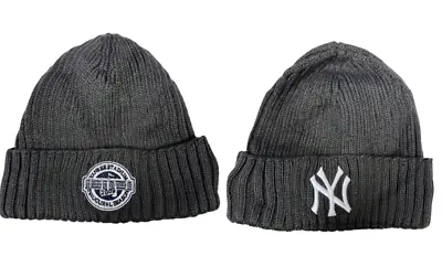 New York Yankees Hat Beanie Cuffed Fleece Lined Knit Removable Pom Cap • $17.09
