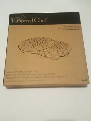 PAMPERED CHEF Microwave Chip Maker. Two Stackable Silicon Trays Potato/Apple  • $5.53