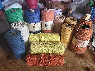 14 Weaver's Way Assorted CONES Weaving Yarn Thread LOT • $50