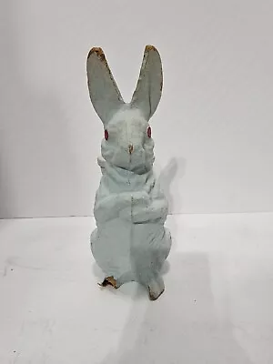 Vintage 10.5  Paper Mache Pulp Easter Bunny Rabbit Basket Candy Container 1959 • $24.99