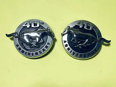 Ford Mustang 40th Anniversary Side Lh Rh Chrome Emblem Logo Badge Set Oem • $29.99