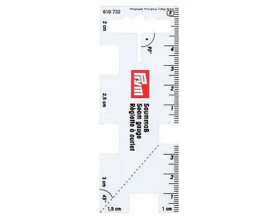 Prym Seam Gauge Mini Transparent Sewing Ruler Portable Clear Hand Gauge • £4.20