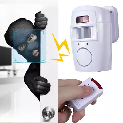 PIR Motion Sensor Wireless Alarm With 2 Remote Controls Shed Home Garage Caravan • £8.99