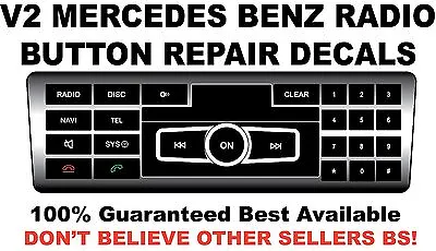 V2 Black Radio Stereo Button Repair Decals Stickers Repair MERCEDES BENZ  • $12.55