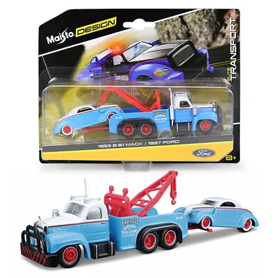 1:64 Tow Truck Trailer With 1937 Ford Toys Set Diecast Toy Car For Kids Boys • $43.01