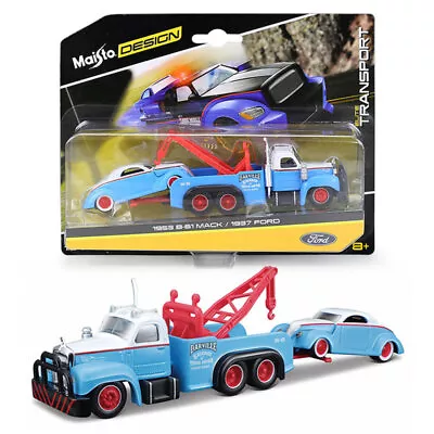 1:64 Tow Truck Trailer With 1937 Ford Toys Set Diecast Toy Vehicle Kids Gifts • $43.04