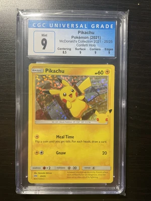 $14.99 • Buy CGC 9 Pokemon Mcdonalds 25th Anniversary Pikachu Confetti Holo 25/25