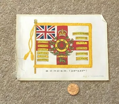 £25 • Buy Antique Silk BDV Cigarettes Cigarette Card Military Border 34th & 55th Flag