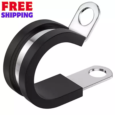 20pcs 3/8  Inch Cable Clamp Rubber Cushioned Insulated Clamp Stainless Steel • $13.79