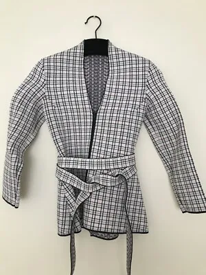 $550 • Buy Scanlan Theodore Crepe Knit Plaid Jacket & Dress Pale Pink XS